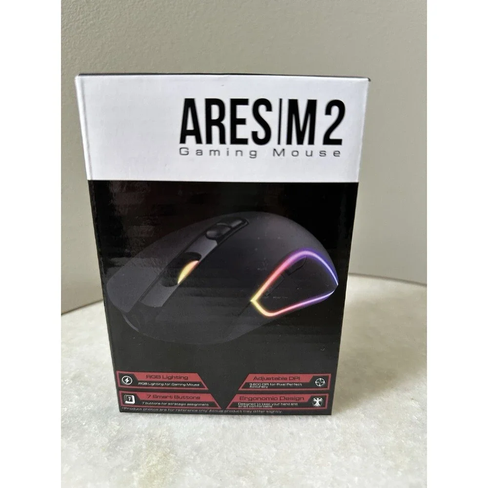 iBUYPOWER (IBP-ARES M2-MOUS) Wired LED Gaming Mouse, Multi-Color RGB, 125 Hz